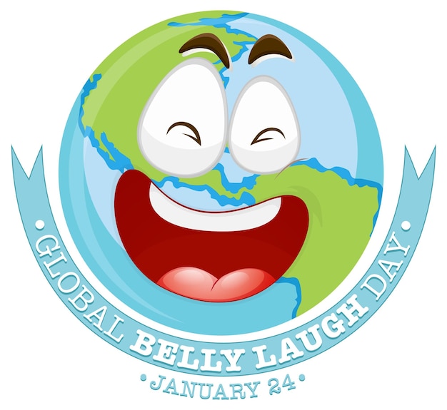 Free vector global belly laugh day logo banner