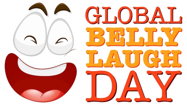 Free vector global belly laugh day logo banner