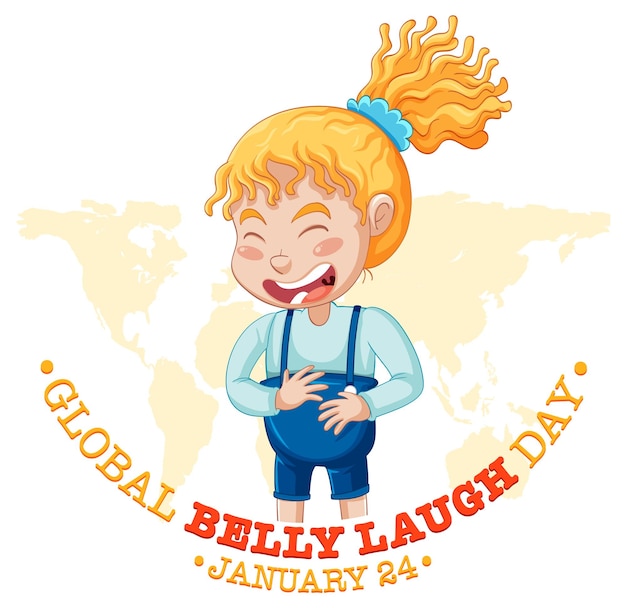 Bandiera globale del logo del giorno della risata della pancia