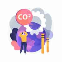 無料ベクター 世界のco2排出量の抽象的な概念図。世界の二酸化炭素排出量、温室効果、co2排出量、国の割合と統計、二酸化炭素、大気汚染