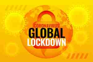 Free vector global coronavirus lockdown background due to outbreak