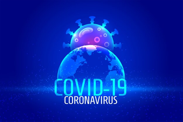 Vettore gratuito fondo globale di pandemia di coronavirus nel colore blu