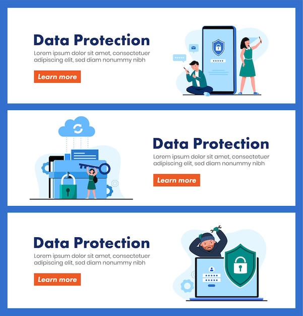 Global data security, personal data security, cyber data security online concept illustration, internet security or information privacy & protection.