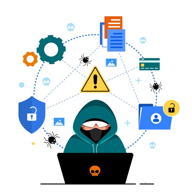 グローバルデータセキュリティ、個人データセキュリティ、サイバーデータセキュリティオンラインコンセプトイラスト、インターネットセキュリティまたは情報のプライバシーと保護。