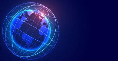 Fondo globale di tecnologia della connessione di rete della terra digitale