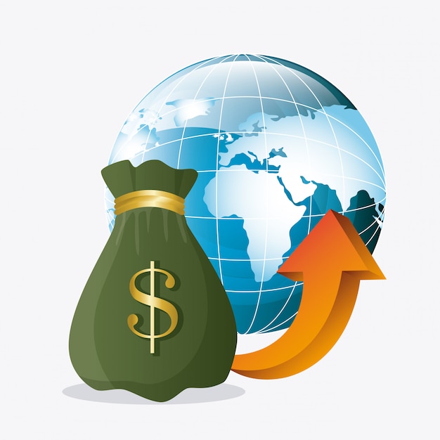 Free vector global economy, money and business