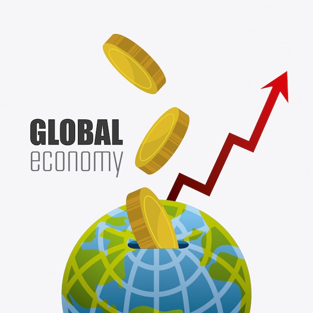 Free vector global economy, money and business