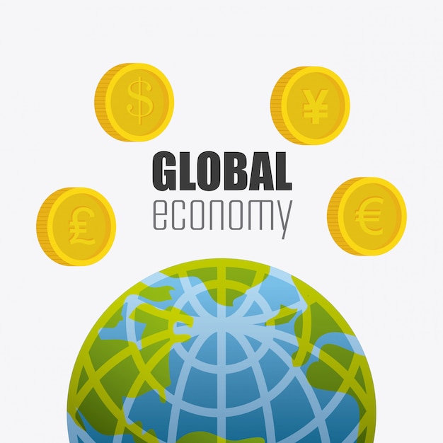 Free vector global economy, money and business