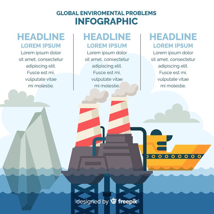 Free Vector global environmental problems infographic flat style
