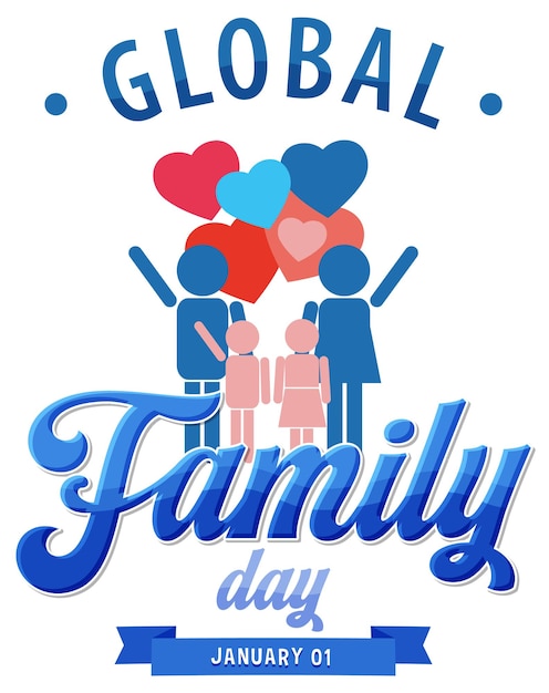 Free vector global family day baner design