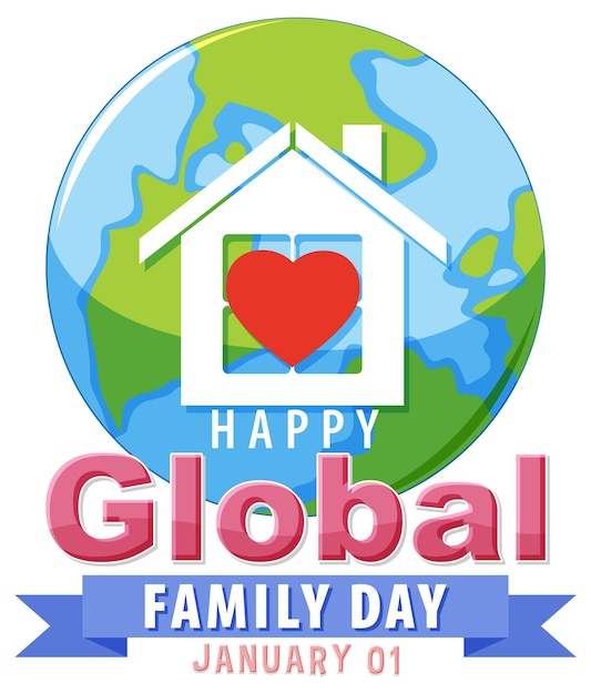 Free vector global family day baner design