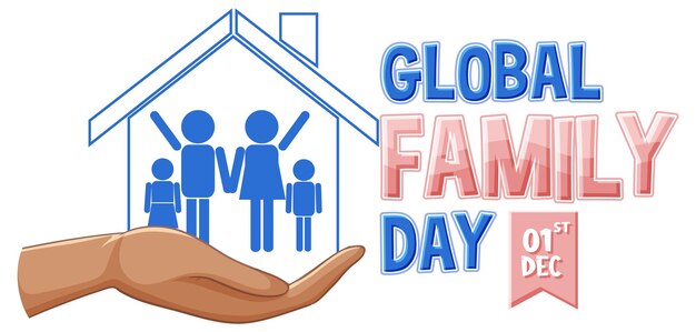 Free vector global family day baner design