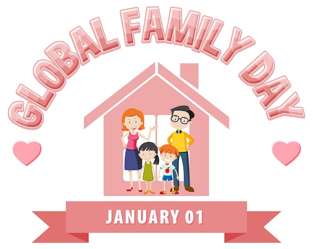 Free vector global family day baner design