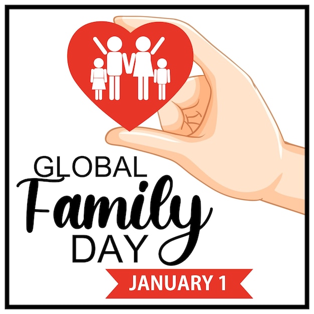 Free vector global family day banner design