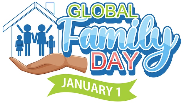 Free vector global family day banner design