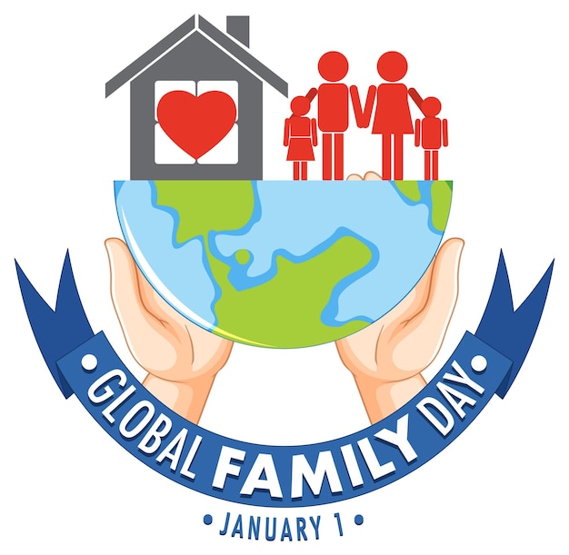 Free vector global family day logo design
