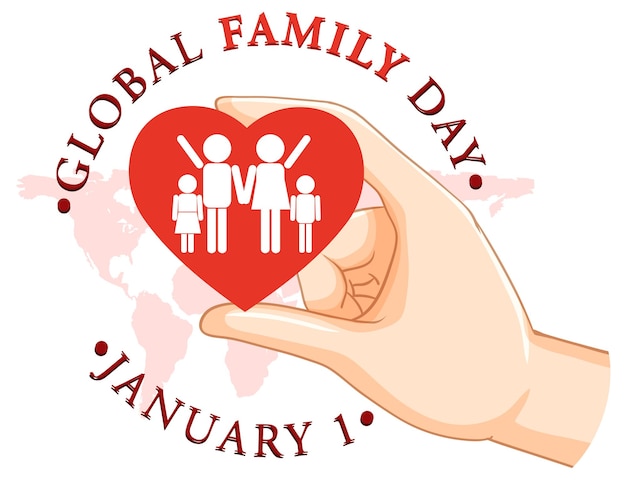 Free vector global family day logo design