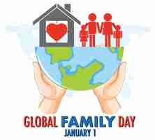 Бесплатное векторное изображение Дизайн логотипа глобального дня семьи