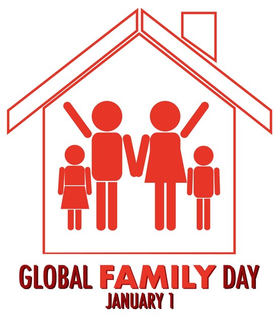Free Vector global family day logo design