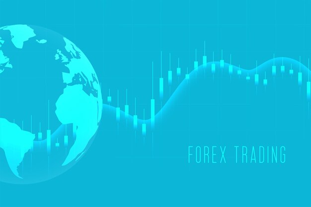 世界の外国為替株式市場の取引青い背景