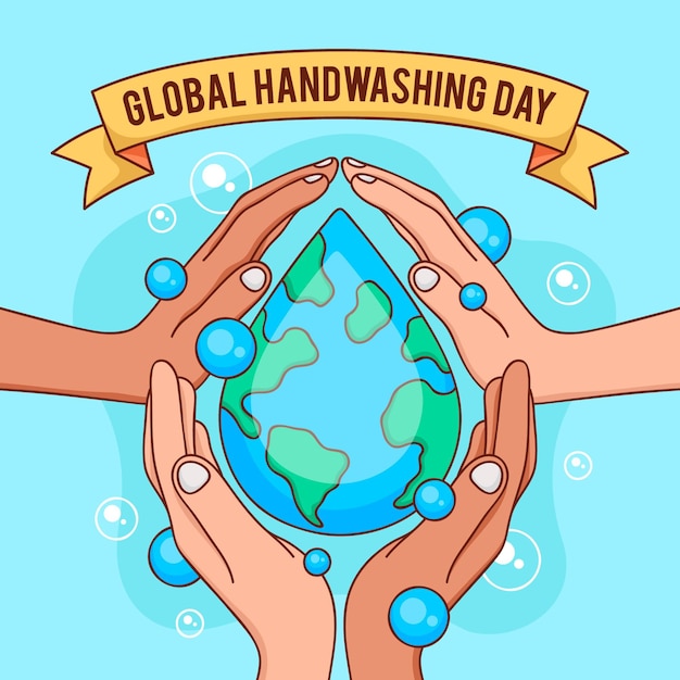 Free vector global handwashing day background