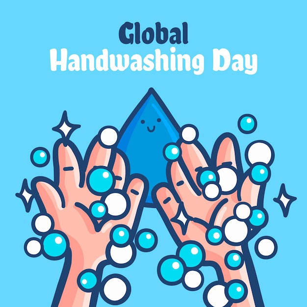 Free vector global handwashing day concept