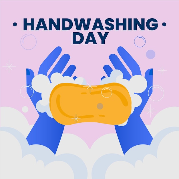 Бесплатное векторное изображение Всемирный день мытья рук