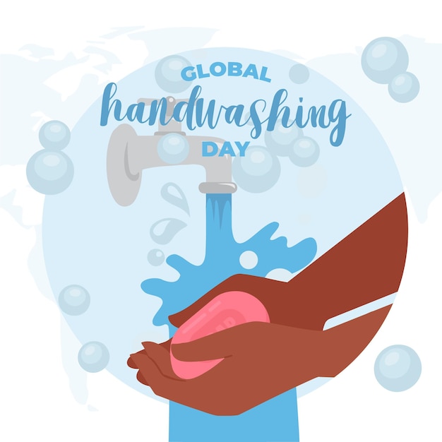 Free vector global handwashing day illustration concept