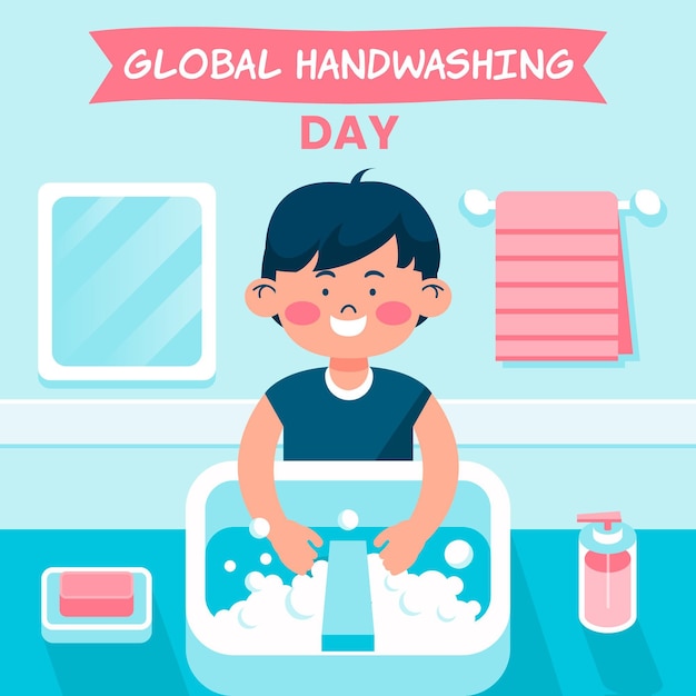 Global handwashing day illustration