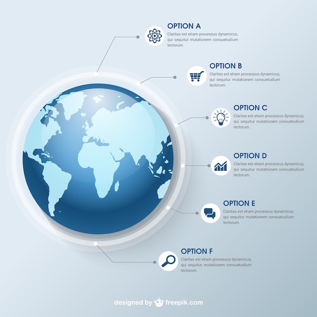 Vettore gratuito infografica globale