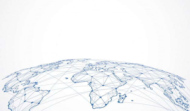 Глобальное сетевое соединение. точка на карте мира