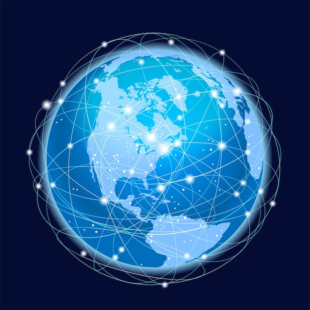 Free vector global network system concept