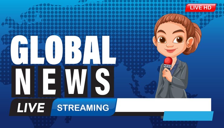 Free Vector global news live streaming illustration