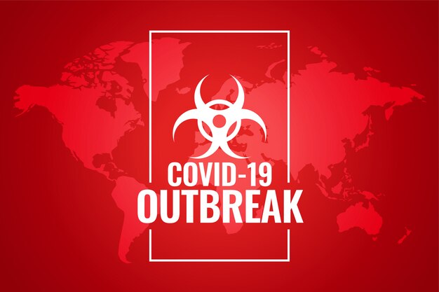 グローバル小説コロバウイルスの発生赤背景デザイン