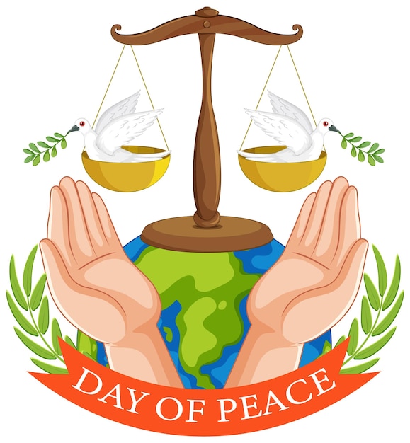 Vettore gratuito illustrazione del concetto di pace e giustizia globali