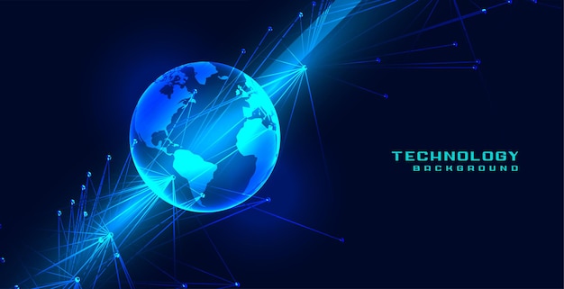 Global technology earth concept with network lines