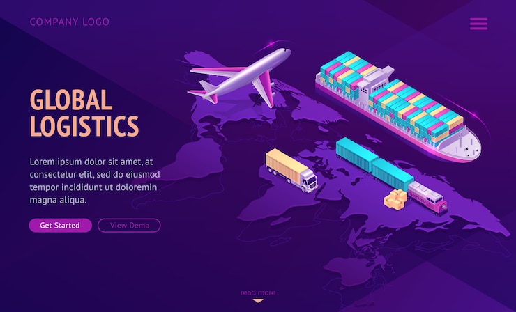 Free Vector global transport logistics, delivery company.