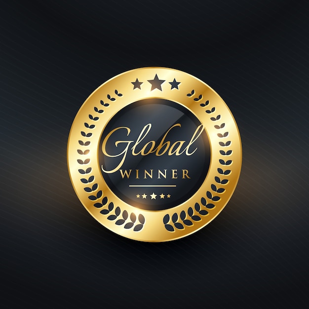 дизайн золотой этикетки глобального победителя