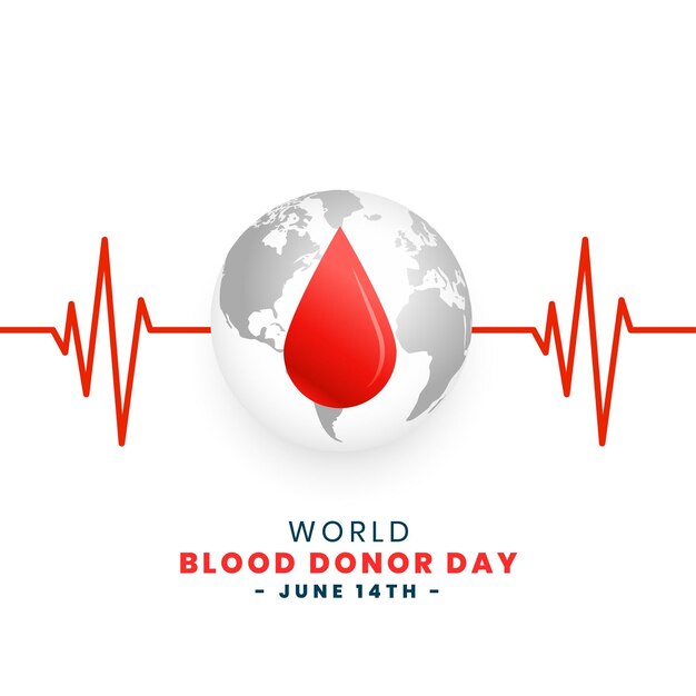 Глобальный всемирный день донора крови с формой земли и каплей крови