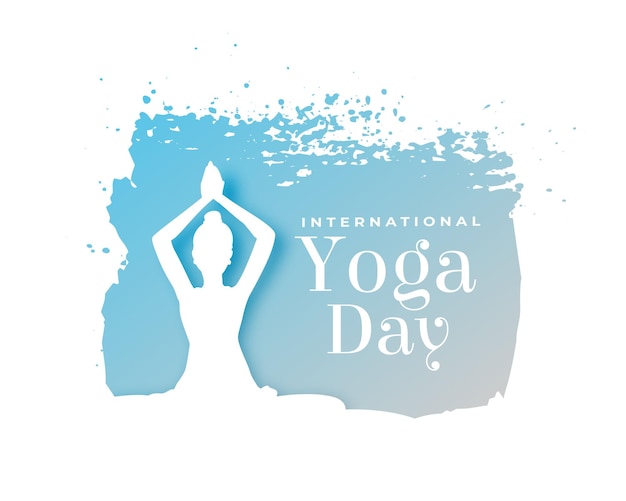 Free vector global yoga day celebration background with grungy effect
