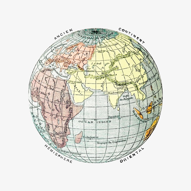 Free vector the globe vintage drawing