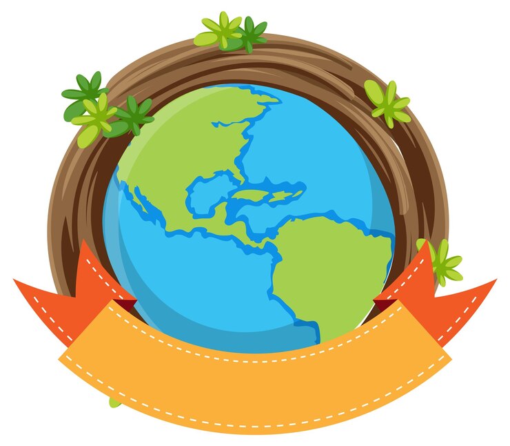 Free Vector globe with banner template