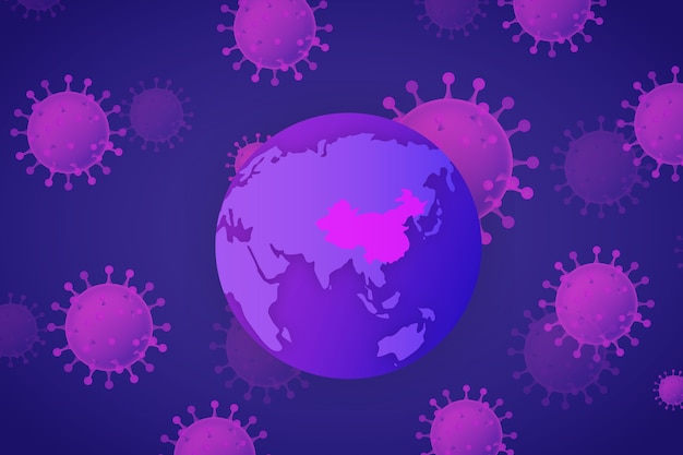 Globe with coronavirus