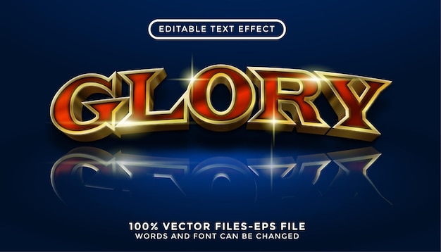 Glory text effect. 100% vectors editable text with golden style