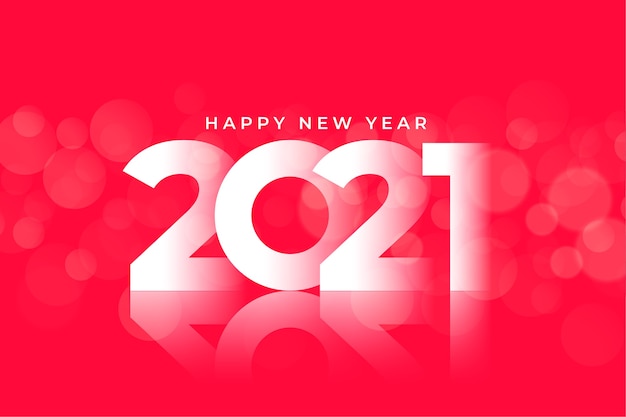 Design lucido sfondo rosso 2021 felice anno nuovo