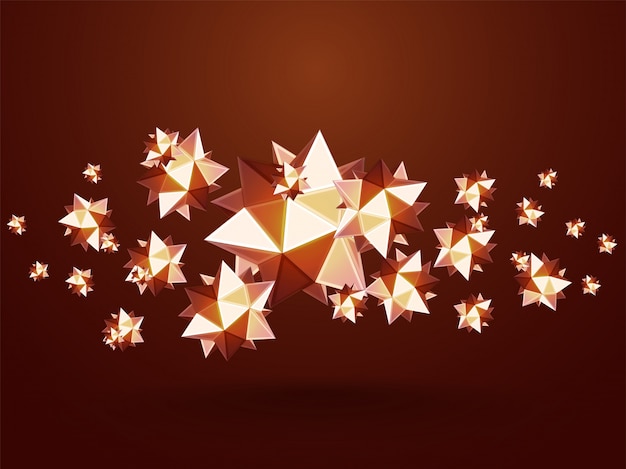 Free vector glossy abstract low poly or polygonal shapes or elements design.