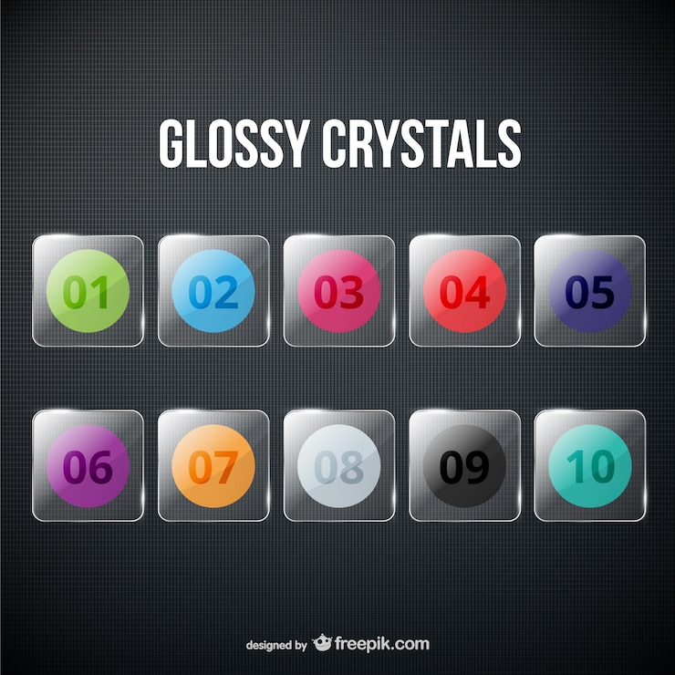Free Vector glossy crystals pack
