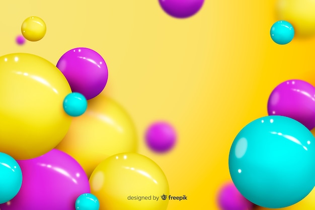 Free vector glossy flowing spheres background