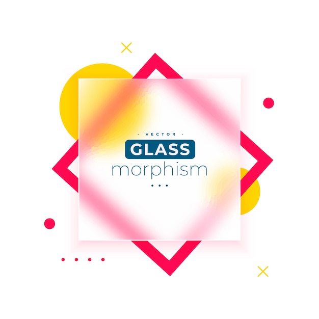 Free vector glossy glassmorphism with refraction effect for modern app layout