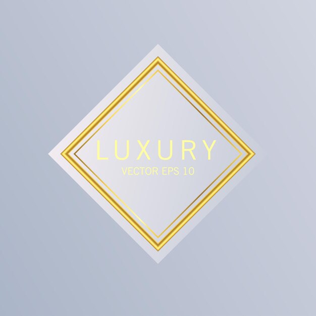 Glossy labels with golden frame over beige background vector illustration